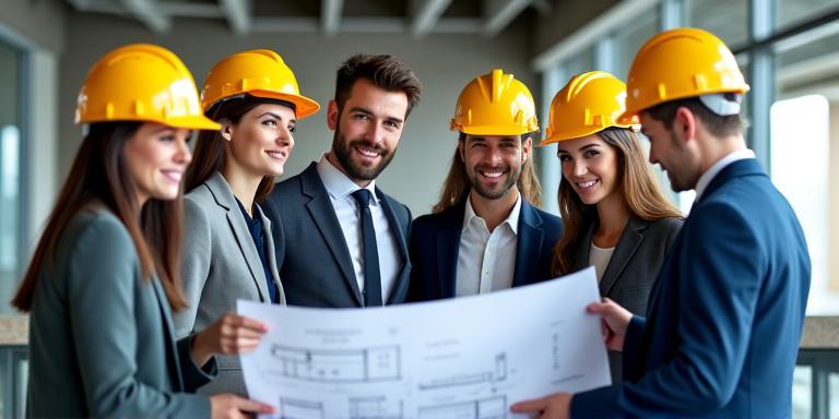Équipe experts construction